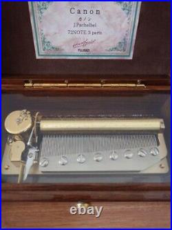 Pachelbel's Canon 3 Parts, 72 Note Music Box FUJIGEN Made ORPHEUS Made in Japan