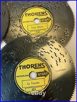 Parts/Repair Vintage Thorens Automatic Disc Music Box Player With 5 Discs