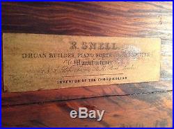 Pre-1900 Antique R. Snell London Barrel Piano Roller Organ Large 8-Tune Music Box