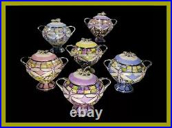 RARE! Collection of 6 Music Boxes from ERA OF LOUIS TIFFANY Heirloom Porcelain