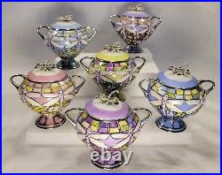 RARE! Collection of 6 Music Boxes from ERA OF LOUIS TIFFANY Heirloom Porcelain