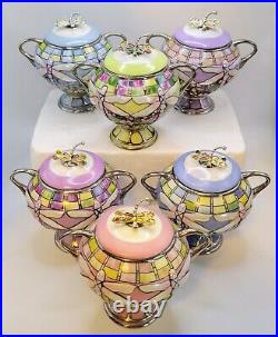 RARE! Collection of 6 Music Boxes from ERA OF LOUIS TIFFANY Heirloom Porcelain