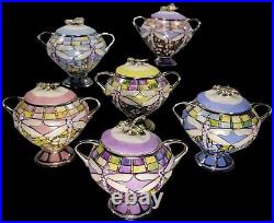 RARE! Collection of 6 Music Boxes from ERA OF LOUIS TIFFANY Heirloom Porcelain