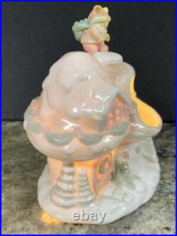 RARE Enesco Teapot Bungalow Mice House Lighted Music Box Santa Coming To Town