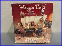 RARE Enesco Waggin Tails Cowboys & Indians Multi-Action Music Box In Box VIDEO