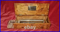 RARE MUSIC BOX by HENRY CAPT GENEVE PLAYS SIX POPULAR AIRS KEY WOUND MOVT