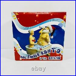 RARE Mr & Mrs Santa Claus In The Bathtub Sing & Swing Christmas Musical Figurine