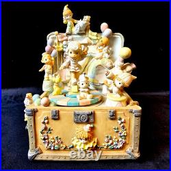 RARE Precious Moments Music Box Baby Elephant Walk Rotating Circus Clown EUC