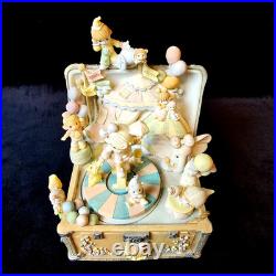 RARE Precious Moments Music Box Baby Elephant Walk Rotating Circus Clown EUC