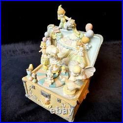 RARE Precious Moments Music Box Baby Elephant Walk Rotating Circus Clown EUC