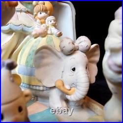 RARE Precious Moments Music Box Baby Elephant Walk Rotating Circus Clown EUC