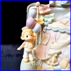 RARE Precious Moments Music Box Baby Elephant Walk Rotating Circus Clown EUC