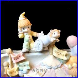 RARE Precious Moments Music Box Baby Elephant Walk Rotating Circus Clown EUC