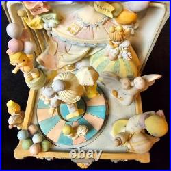 RARE Precious Moments Music Box Baby Elephant Walk Rotating Circus Clown EUC