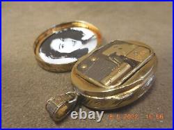 RARE REUGE GILT PLATED SILVER MUSICAL LOCKET With PHOTO HOLDER & BAIL (SEE VIDEO)