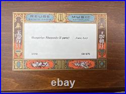RARE REUGE INLAY FLORAL FOOTED MUSIC BOX HUNGARIAN RHAPSODY in Original Box