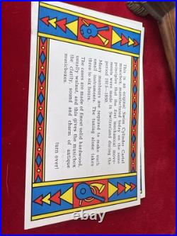 RARE REUGE INLAY FLORAL FOOTED MUSIC BOX HUNGARIAN RHAPSODY in Original Box