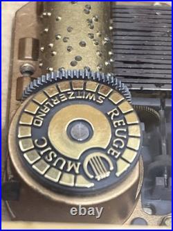 RARE Reuge music box switzerland Ring Box Waltz If The Flowers Song! With Box! VTG