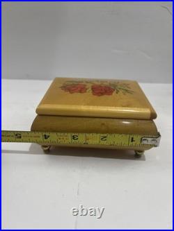 RARE Reuge music box switzerland Ring Box Waltz If The Flowers Song! With Box! VTG