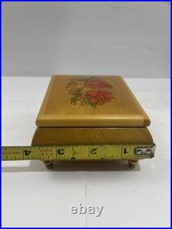 RARE Reuge music box switzerland Ring Box Waltz If The Flowers Song! With Box! VTG