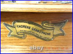 RARE SOLID OAK THORENS GRAMOPHONE AD30 4-1/2 DISC PLAYER With 5 DISCS (SEE VIDEO)