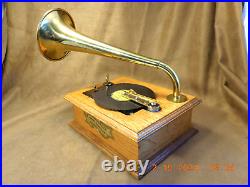 RARE SOLID OAK THORENS GRAMOPHONE AD30 4-1/2 DISC PLAYER With 5 DISCS (SEE VIDEO)