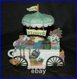 RARE San Francisco Music Box Co. Victorian Flower Cart Somewhere in Time NIB