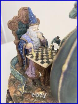 RARE San Francisco Music Box Wizard vs Dragon Chess Fantasy Marjorie Sarnat