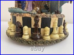 RARE San Francisco Music Box Wizard vs Dragon Chess Fantasy Marjorie Sarnat