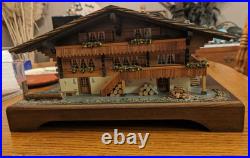 RARE Swiss Reuge Music Box Fancy Wooden Chalet The Sound of Music (450) VIDEO