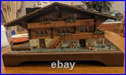 RARE Swiss Reuge Music Box Fancy Wooden Chalet The Sound of Music (450) VIDEO
