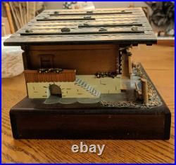 RARE Swiss Reuge Music Box Fancy Wooden Chalet The Sound of Music (450) VIDEO