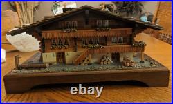 RARE Swiss Reuge Music Box Fancy Wooden Chalet The Sound of Music (450) VIDEO