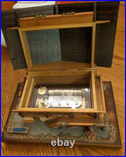 RARE Swiss Reuge Music Box Fancy Wooden Chalet The Sound of Music (450) VIDEO