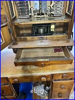 RARE Upright Coin Op Polyphon music box with barbells