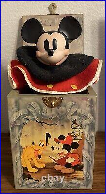 RARE VINTAGE 1990 ENESCO Walt Disney Mickey Mouse Musical Jack-in-the-Box with Box