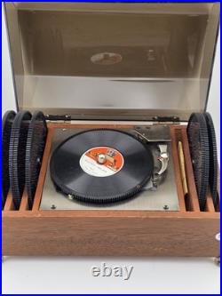 RARE VINTAGE FUJI JAPAN LADOR SYMPHONION MUSIC BOX with 8 DISCS. WORKS. READ