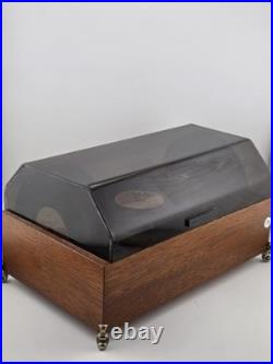 RARE VINTAGE FUJI JAPAN LADOR SYMPHONION MUSIC BOX with 8 DISCS. WORKS. READ