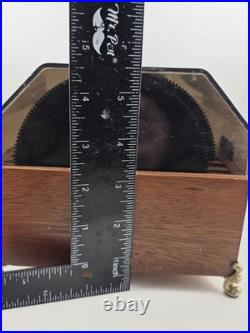 RARE VINTAGE FUJI JAPAN LADOR SYMPHONION MUSIC BOX with 8 DISCS. WORKS. READ