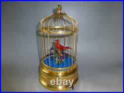 RARE VINTAGE JAPANESE SINGING BIRD CAGE GOLD GILT CAGE BEST MODEL (Watch Video)