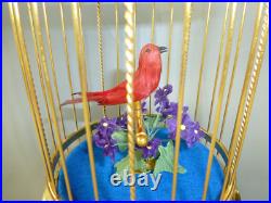 RARE VINTAGE JAPANESE SINGING BIRD CAGE GOLD GILT CAGE BEST MODEL (Watch Video)