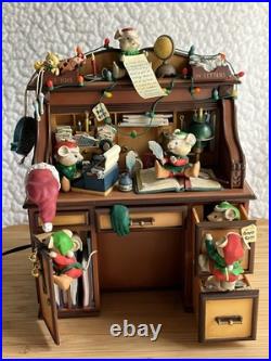 RARE VTG Enesco Musical Society CHECKING IT TWICE Animated Motion Music Box Mice RARE VTG Enesco Musical Society CHECKING IT TWICE Animated Motion Music Box Mice
