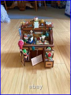 RARE VTG Enesco Musical Society CHECKING IT TWICE Animated Motion Music Box Mice