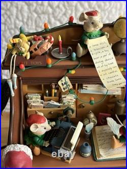 RARE VTG Enesco Musical Society CHECKING IT TWICE Animated Motion Music Box Mice RARE VTG Enesco Musical Society CHECKING IT TWICE Animated Motion Music Box Mice