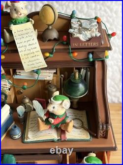 RARE VTG Enesco Musical Society CHECKING IT TWICE Animated Motion Music Box Mice RARE VTG Enesco Musical Society CHECKING IT TWICE Animated Motion Music Box Mice