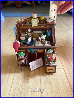 RARE VTG Enesco Musical Society CHECKING IT TWICE Animated Motion Music Box Mice