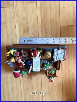 RARE VTG Enesco Musical Society CHECKING IT TWICE Animated Motion Music Box Mice