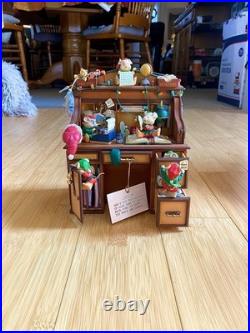 RARE VTG Enesco Musical Society CHECKING IT TWICE Animated Motion Music Box Mice