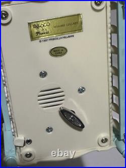 RARE VTG NOS Enesco Small World Of Music Brahms Lullaby Bear In Crib Music Box