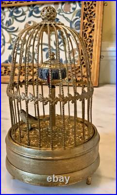RARE Vintage Bird in Gilded Cage Rotating Ball Clock, see video RARE Vintage Bird in Gilded Cage Rotating Ball Clock, see video